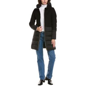 Herno Womens  Wool-Blend Down Jacket, Black